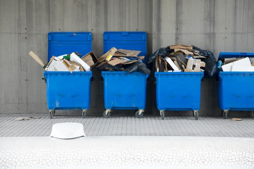 Professional junk removal team at work on a building project